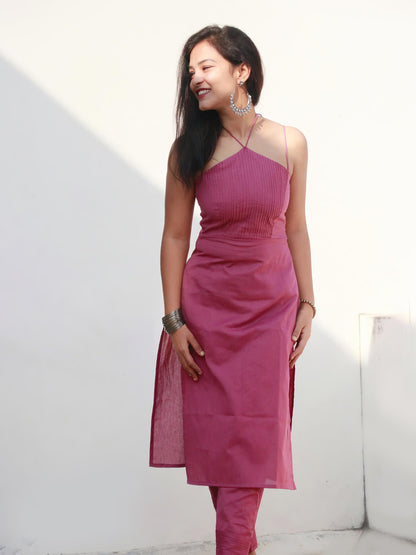 ANAYA LILAC COTTON KURTA SET - StudioAnaykaa