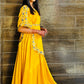KESAR YELLOW INDO WESTERN - StudioAnaykaa