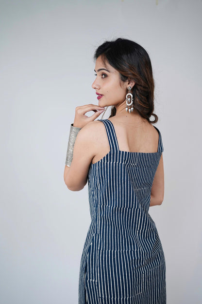 SAPPHIRE COTTON HAND BLOCK KURTA SET - StudioAnaykaa