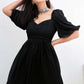 CHARCOAL BLACK NIDA SHORT DRESS - StudioAnaykaa