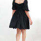 CHARCOAL BLACK NIDA SHORT DRESS - StudioAnaykaa