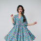 ARYA COTTON HANDBLOCK FLORAL DRESS - StudioAnaykaa