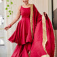 RUBY MAROON SHARARA SET - StudioAnaykaa