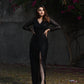 CHARLOTTE BLACK SEQUIN SLIT DRESS - StudioAnaykaa