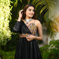 MAITHILI BLACK MASHRUSILK KUTCHI HANDWORK GOWN - StudioAnaykaa