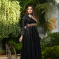 MAITHILI BLACK MASHRUSILK KUTCHI HANDWORK GOWN - StudioAnaykaa