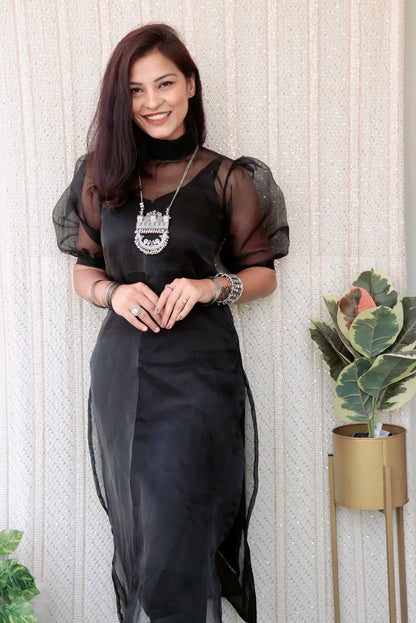 DUSK ORGANZA 3 PIECE KURTA SET - StudioAnaykaa