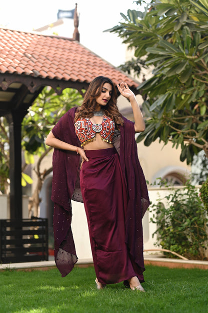Kutchi handwork Indo-Western outfit for women