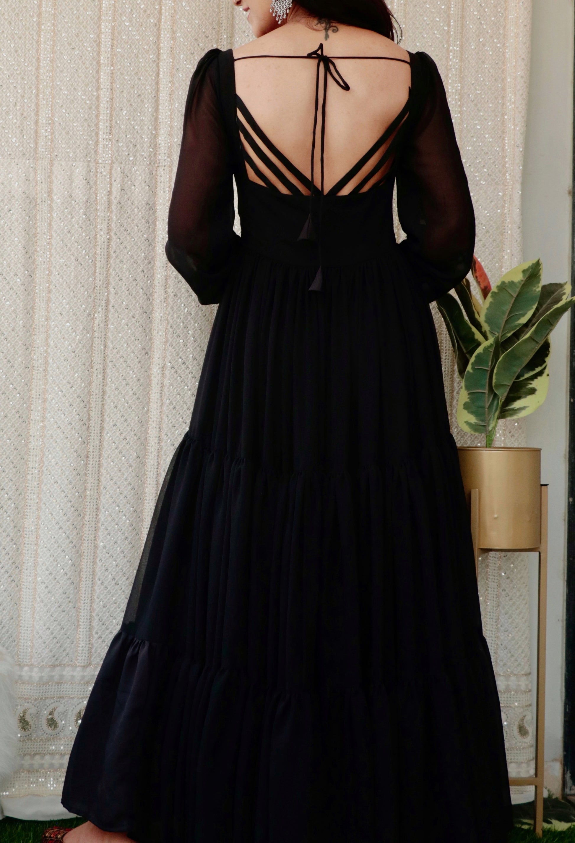 LUSH BLACK GEORGETTE DRESS